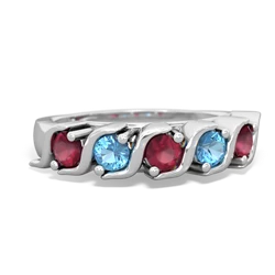 Ruby Anniversary Band 14K White Gold ring R2089