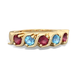 Ruby Anniversary Band 14K Yellow Gold ring R2089