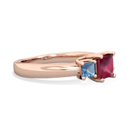 Ruby Three Stone Trellis 14K Rose Gold ring R4015