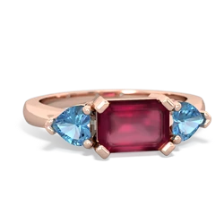 Ruby Three Stone 14K Rose Gold ring R5235