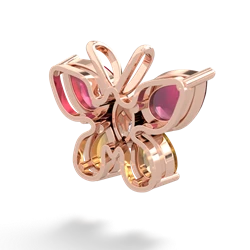 Ruby Butterfly 14K Rose Gold pendant P2215