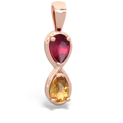 Ruby Infinity 14K Rose Gold pendant P5050