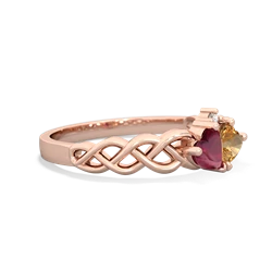 Ruby Heart To Heart Braid 14K Rose Gold ring R5870