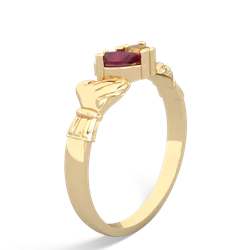 Ruby 'Our Heart' Claddagh 14K Yellow Gold ring R2388