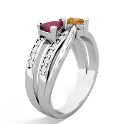 Ruby Bowtie 14K White Gold ring R2360