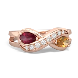 Ruby Diamond Infinity 14K Rose Gold ring R5390