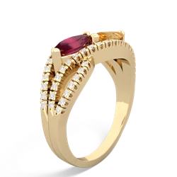 Ruby Diamond Rivers 14K Yellow Gold ring R3070