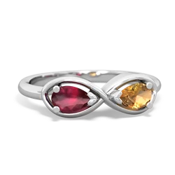 Ruby Infinity 14K White Gold ring R5050