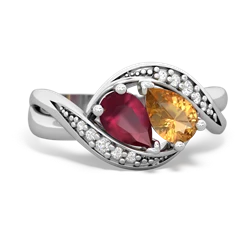 Ruby Summer Winds 14K White Gold ring R5342