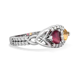 Ruby Sparkling Celtic Knot 14K White Gold ring R2645