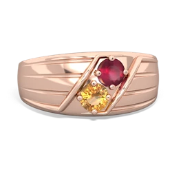 Ruby Men's Streamline 14K Rose Gold ring R0460