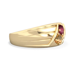 Ruby Men's Streamline 14K Yellow Gold ring R0460