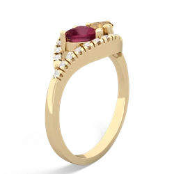 Ruby Mother And Child 14K Yellow Gold ring R3010