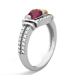 Ruby Art-Deco Keepsake 14K White Gold ring R5630