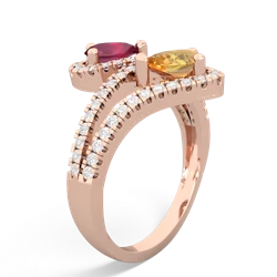 Ruby Diamond Dazzler 14K Rose Gold ring R3000