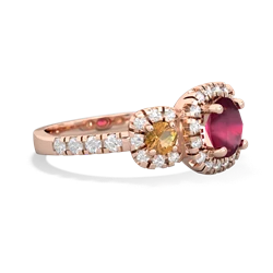 Ruby Regal Halo 14K Rose Gold ring R5350