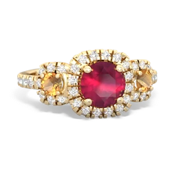 Ruby Regal Halo 14K Yellow Gold ring R5350