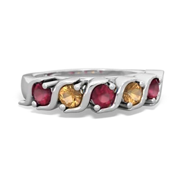 Ruby Anniversary Band 14K White Gold ring R2089