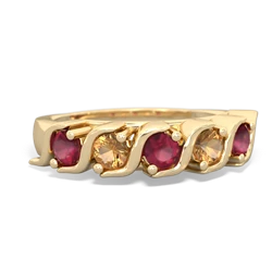 Ruby Anniversary Band 14K Yellow Gold ring R2089