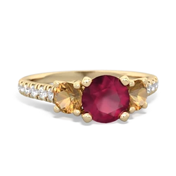 Ruby Pave Trellis 14K Yellow Gold ring R5500