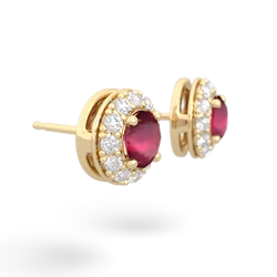 ruby halo earrings