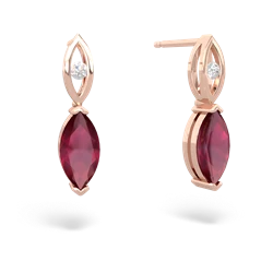 Ruby Marquise Drop 14K Rose Gold earrings E5333