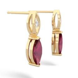 Ruby Marquise Drop 14K Yellow Gold earrings E5333