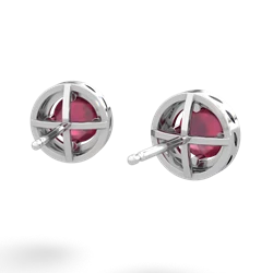 Ruby Halo 14K White Gold earrings E5320