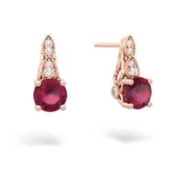 Ruby Antique Elegance 14K Rose Gold earrings E3100