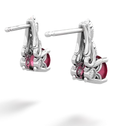 Ruby Antique Elegance 14K White Gold earrings E3100