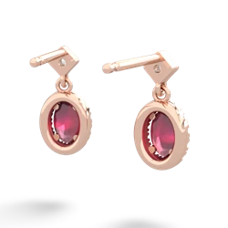 Ruby Antique-Style Halo 14K Rose Gold earrings E5720