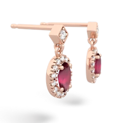 ruby milgrain earrings