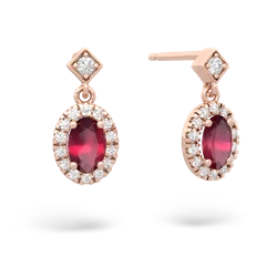 ruby milgrain earrings