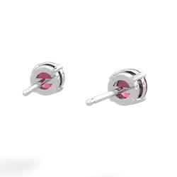 Ruby 5Mm Round Stud 14K White Gold earrings E1785