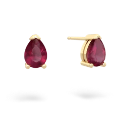 Ruby Teardrop Stud 14K Yellow Gold earrings E1793