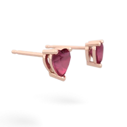 Ruby 5Mm Heart Stud 14K Rose Gold earrings E1861