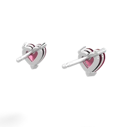 Ruby 5Mm Heart Stud 14K White Gold earrings E1861