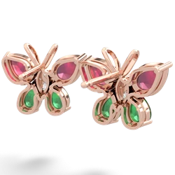 Ruby Butterfly 14K Rose Gold earrings E2215