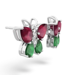 Ruby Butterfly 14K White Gold earrings E2215