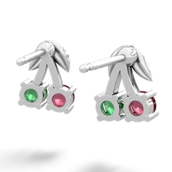 Ruby Sweet Cherries 14K White Gold earrings E7001