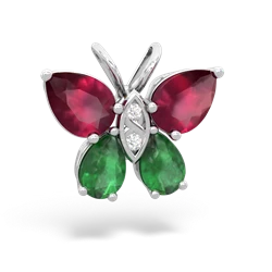 Ruby Butterfly 14K White Gold pendant P2215