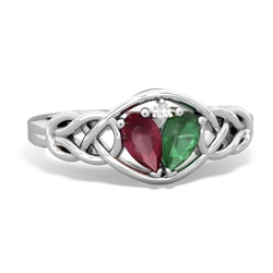 Ruby Celtic Love Knot 14K White Gold ring R5420