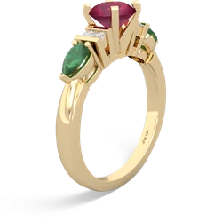 Ruby 6Mm Round Eternal Embrace Engagement 14K Yellow Gold ring R2005