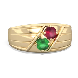 Ruby Men's Streamline 14K Yellow Gold ring R0460