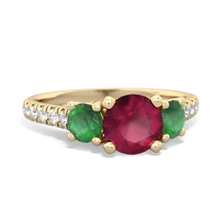 Ruby Pave Trellis 14K Yellow Gold ring R5500