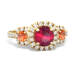 Ruby Regal Halo 14K Yellow Gold ring R5350