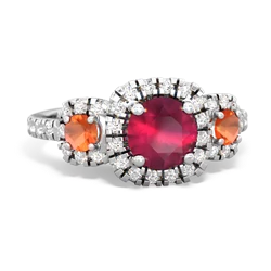 Ruby Regal Halo 14K White Gold ring R5350