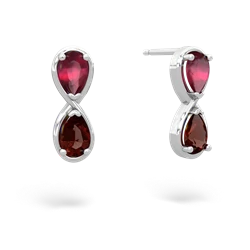 Ruby Infinity 14K White Gold earrings E5050