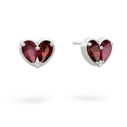 Ruby 'Our Heart' 14K White Gold earrings E5072