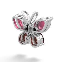 Ruby Butterfly 14K White Gold pendant P2215